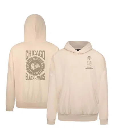 Levelwear Men'sâ Cream Chicago Blackhawks Contact Stamp Pullover Hoodie In Neutral