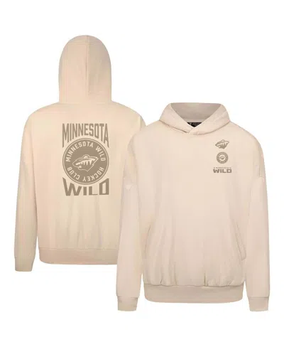 Levelwear Men'sâ Cream Minnesota Wild Contact Stamp Pullover Hoodie In Neutral