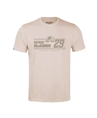 Levelwear Men's Nathan Mackinnon Khaki Colorado Avalanche Richmond Mileage Name Number T-shirt In Pink