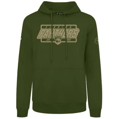 Levelwear Olive Florida Panthers Podium Pullover Hoodie In Green
