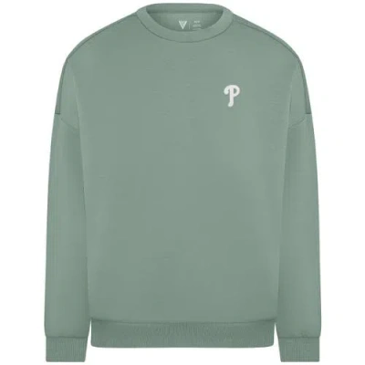 Levelwear Sage Green Philadelphia Phillies Luxe Signature Tri-blend Pullover Sweatshirt