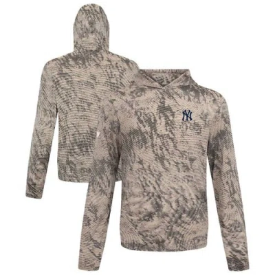 Levelwear Tan New York Yankees Insignia Lightweight Long Sleeve Hooded T-shirt In Brown