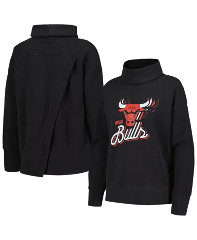 Levelwear Women's Black Chicago Bulls Sunset Pullover Sweatshirt