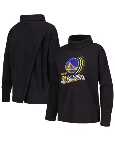 Levelwear Women's Black Golden State Warriors Sunset Pullover Sweatshirt