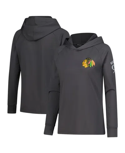 Levelwear Women's Connor Bedard Charcoal Chicago Blackhawks Impression Name & Number Raglan Hoodie