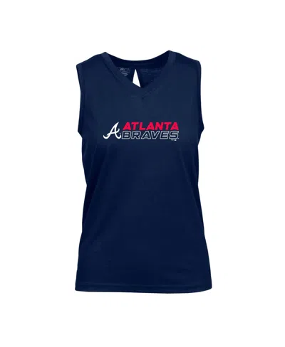 Levelwear Women's  Navy Atlanta Braves Paisley Chase V-neck Tank Top