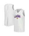 Levelwear Women's  White Los Angeles Lakers Paisley Peekaboo Tank Top In White