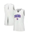 LEVELWEAR WOMEN'S LEVELWEAR WHITE PHILADELPHIA 76ERS PAISLEY PEEKABOO TANK TOP