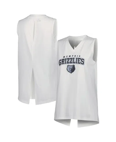 Levelwear Women's White Memphis Grizzlies Paisley Peekaboo Tank Top