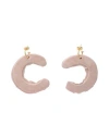 Levens Jewels C Hoops Pink Woman Earrings Blush Size - Clay, Brass, Enamel In Pink