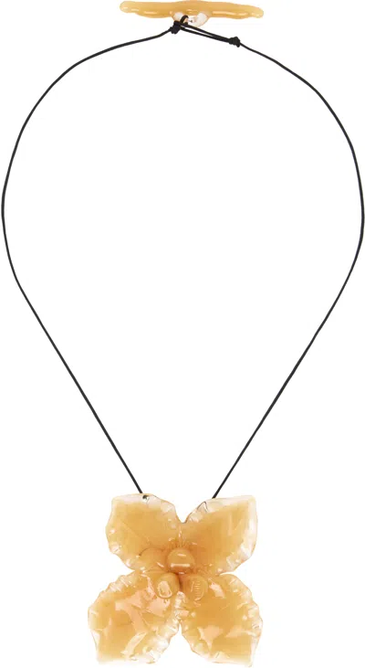 Levens Jewels Fantasy Flower Necklace In Yellow