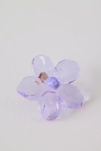 Levens Jewels Hibiscus Stud Earrings In Purple
