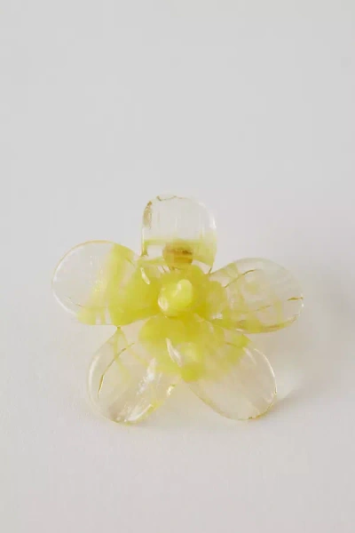Levens Jewels Hibiscus Stud Earrings In Yellow