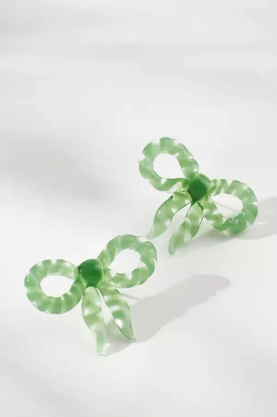 Levens Jewels Iazo Bow Earrings In Green