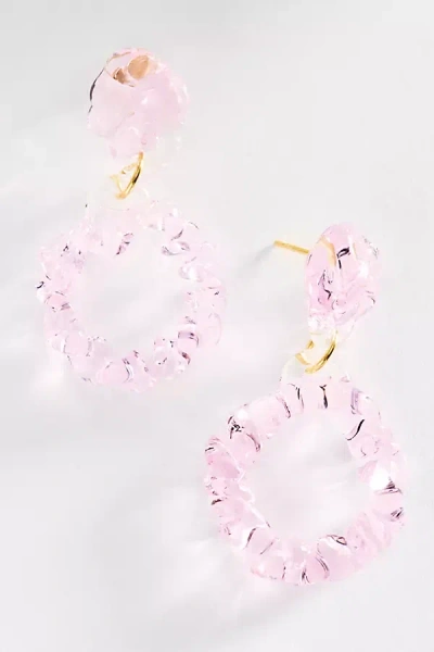 Levens Jewels Levens Twist Circle Drop Earrings In Pink