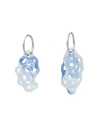 Levens Jewels Sponge Hoops Cobalto Woman Earrings Blue Size - Borosilicate Glass, Brass In Blue