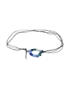 Levens Jewels The Blue Belt Woman Belt Blue Size Onesize Borosilicate Glass, Soft Leather In Blue