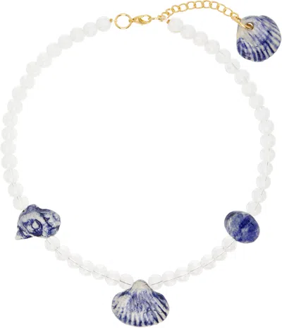 Levens Jewels Transparent & Blue Seashell Necklace