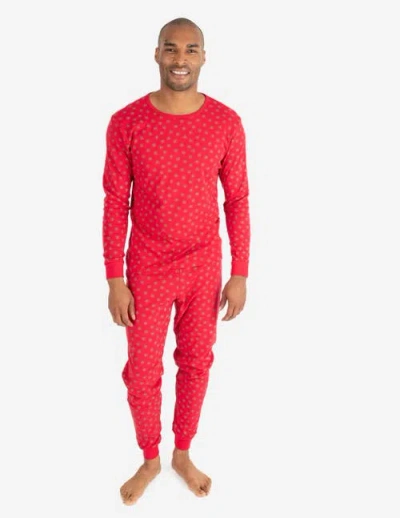 Leveret 2-pc. Cotton Long Sleeve Shirt And Pants Print Pajamas In Red