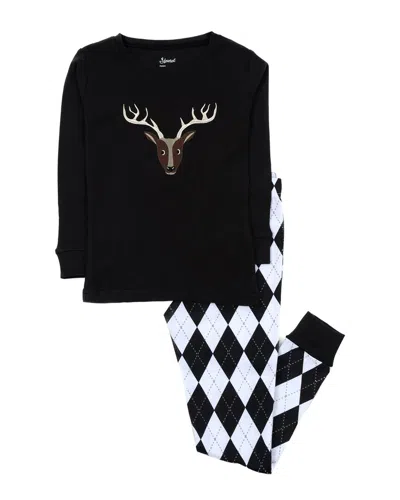 Leveret 2pc Pajama Set In Black