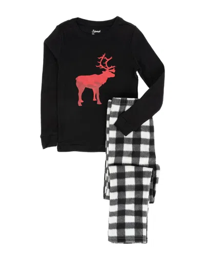 Leveret Kids'  2pc Pajama Set In Black