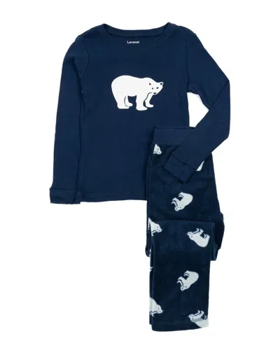 Leveret Kids'  2pc Pajama Set In Blue
