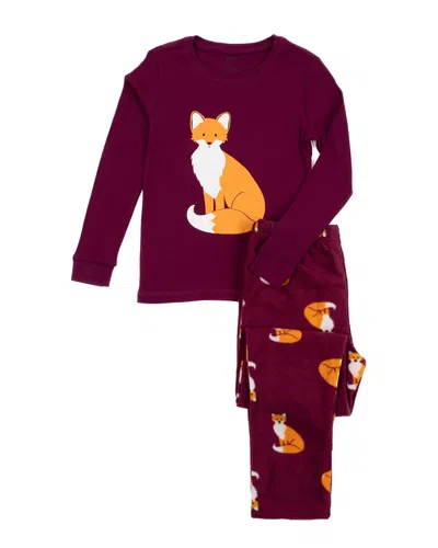 Leveret 2pc Pajama Set In Burgundy