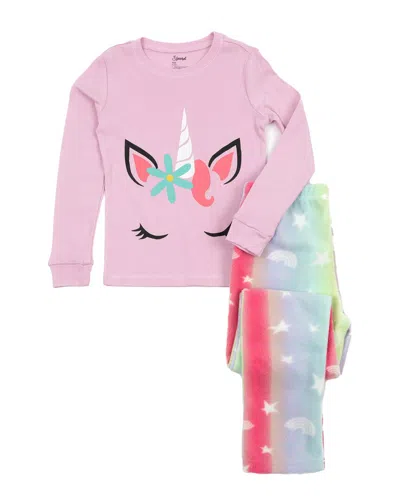 Leveret 2pc Pajama Set In Pink
