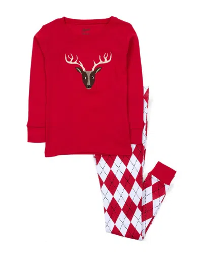 Leveret 2pc Pajama Set In Red