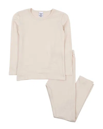 Leveret 2pc Thermal Underwear Pajama Set In Brown