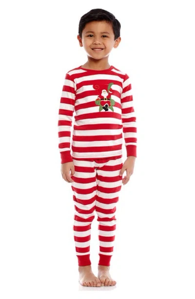 Leveret Babies'  2-piece Striped Cotton Pajamas In Red