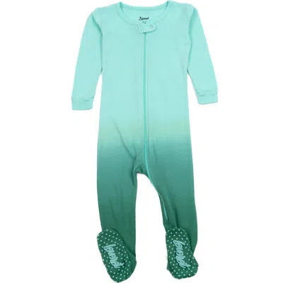 Leveret Babies'  Aqua Dip Dye Footed Pajamas In Black