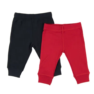 Leveret Baby Navy Crawling Pant And Colored Legging In Red