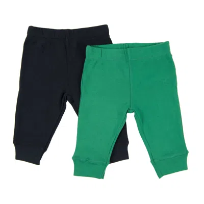 Leveret Baby Navy Crawling Pant And Colored Legging In Green