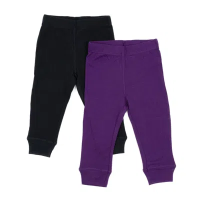 Leveret Baby Navy Crawling Pant And Colored Legging In Purple