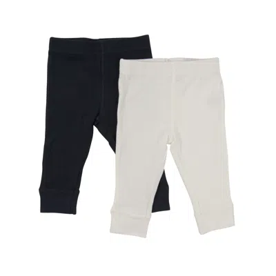 Leveret Baby Navy Crawling Pant And Colored Legging In White