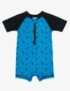 Leveret Baby One-piece Rashguard, Upf 50+ Sun Protection Swimwear In Blue