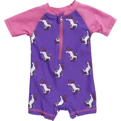 Leveret Baby One-piece Rashguard, Upf 50+ Sun Protection Swimwear In Pink
