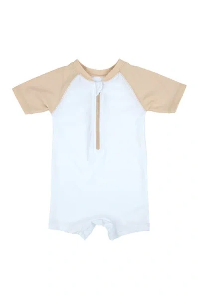 Leveret Baby One-piece Rashguard, Upf 50+ Sun Protection Swimwear In White