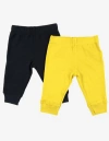 Leveret Kids'  Baby Pants & Leggings Set, Navy Crawling Pant + Colored Legging In Black