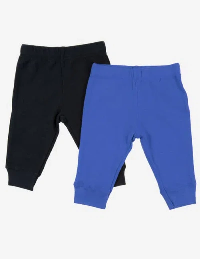 Leveret Kids'  Baby Pants & Leggings Set, Navy Crawling Pant + Colored Legging In Blue