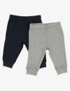 Leveret Baby Pants & Leggings Set, Navy Crawling Pant + Colored Legging In Gray