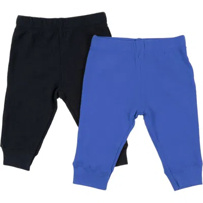 Leveret Kids'  Baby Pants & Leggings Set, Navy Crawling Pant + Colored Legging In Blue