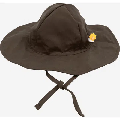 Leveret Kids'  Baby Swim Hat With Wide Brim, Upf 50+ Sun Protection In Brown