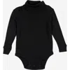 Leveret Kids'  Baby Turtleneck Bodysuit, Cotton Long Sleeve In Black