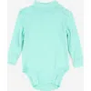 Leveret Kids'  Baby Turtleneck Bodysuit, Cotton Long Sleeve In Blue