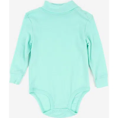 Leveret Kids'  Baby Turtleneck Bodysuit, Cotton Long Sleeve In Blue