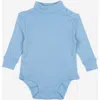 Leveret Kids'  Baby Turtleneck Bodysuit, Cotton Long Sleeve In Blue