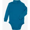 Leveret Kids'  Baby Turtleneck Bodysuit, Cotton Long Sleeve In Blue