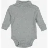 Leveret Kids'  Baby Turtleneck Bodysuit, Cotton Long Sleeve In Gray